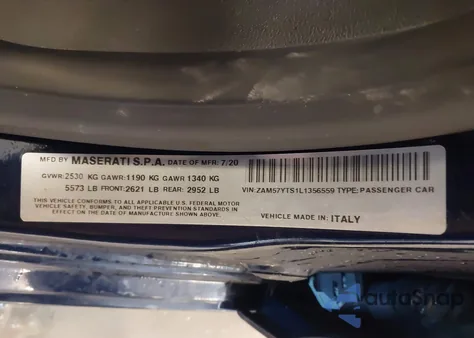 2020 Maserati Ghibli S Q4 Gransport z USA, uszkodzony, nr VIN ZAM57YTS1L1356559